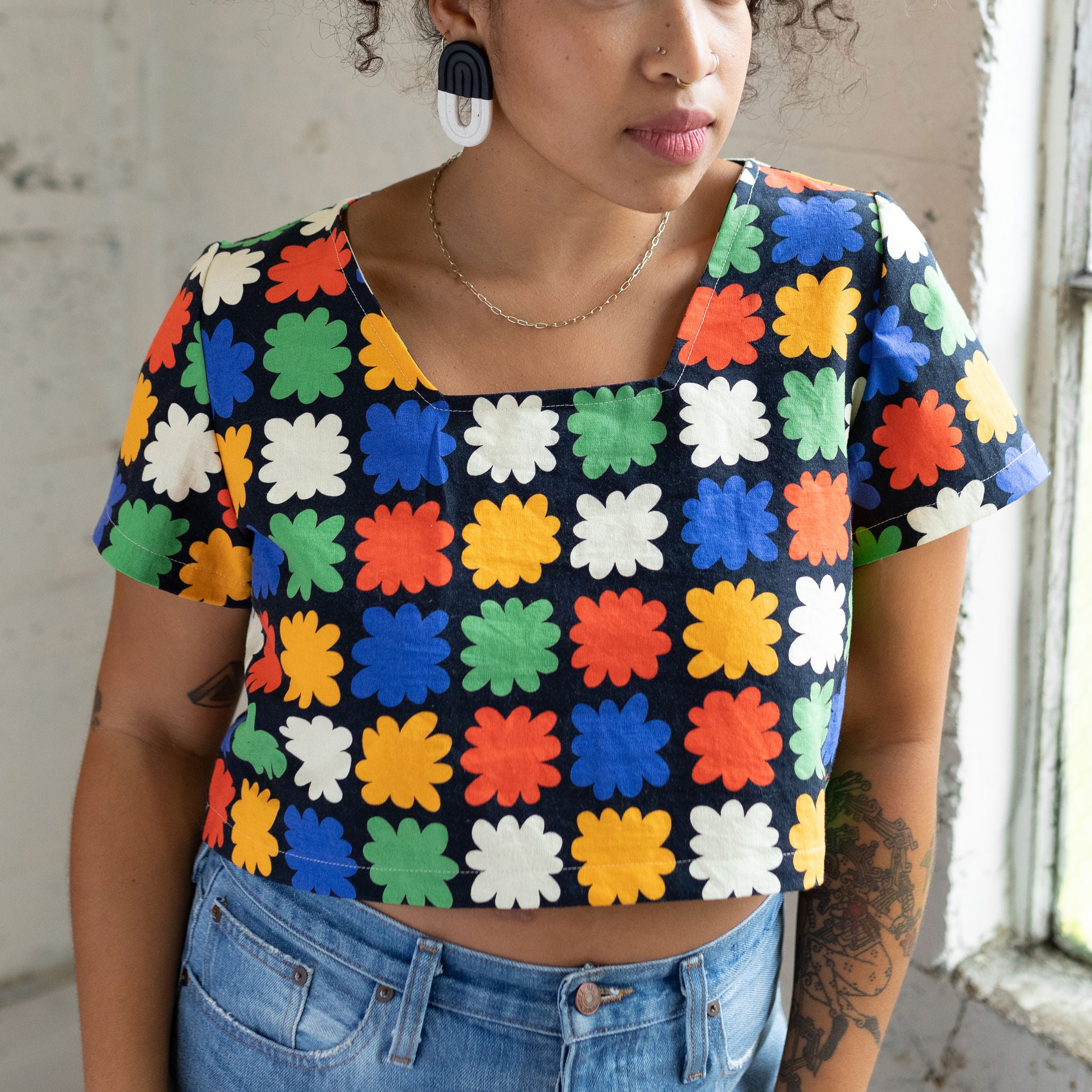 Frankie Top - Abstract Checkered