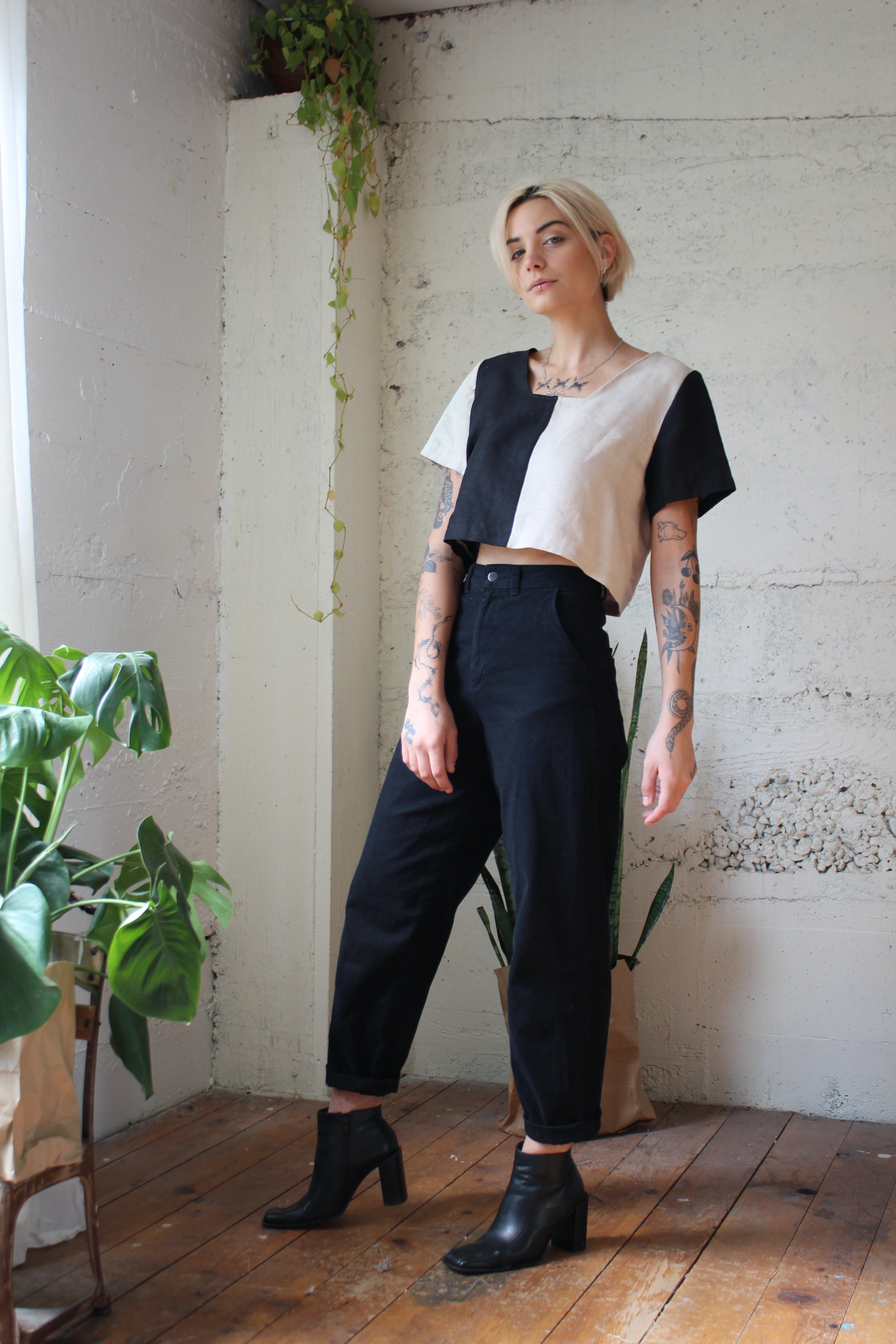 Quilted Frankie Top - B/W - IN STOCK